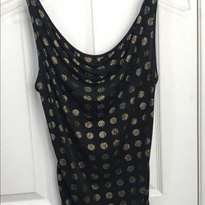 Black and Golden polka dot Top